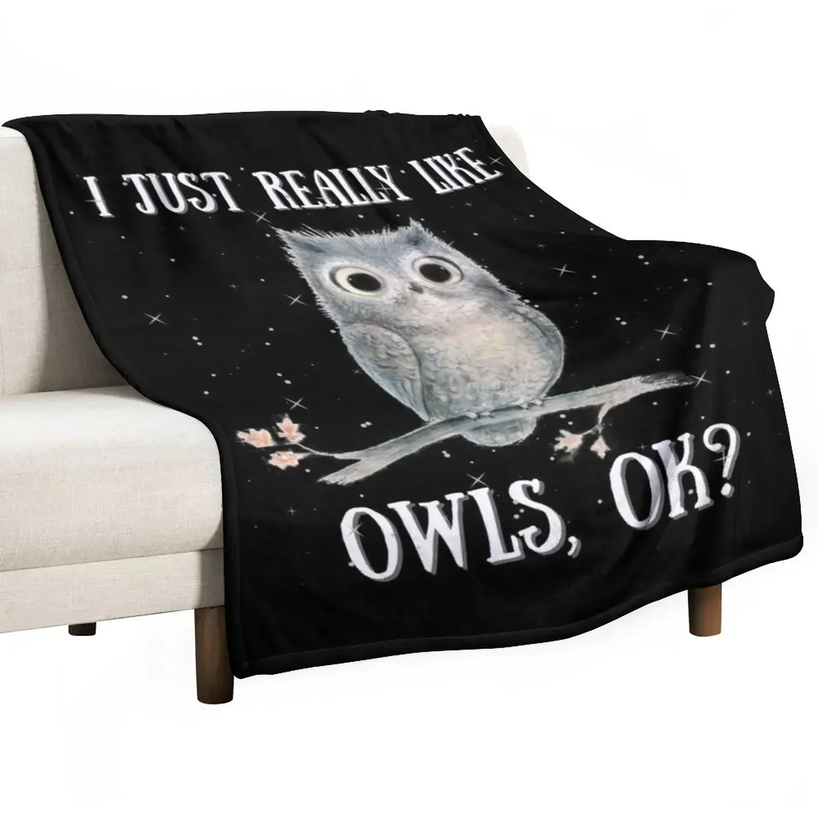 

I Just Really like Owls Ok, Cute Owl Throw Blanket Plaid on the sofa Decorative Throw Soft Big Blankets