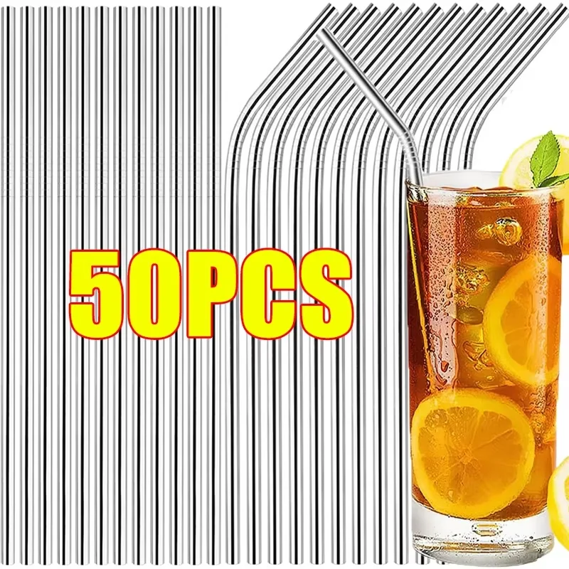 

Stainless Steel Straw Food Grade Bent Pipe Metal Straw Reusable MilkTea Juice Drinking Straw for Kitchen Bar Party Wedding Decor