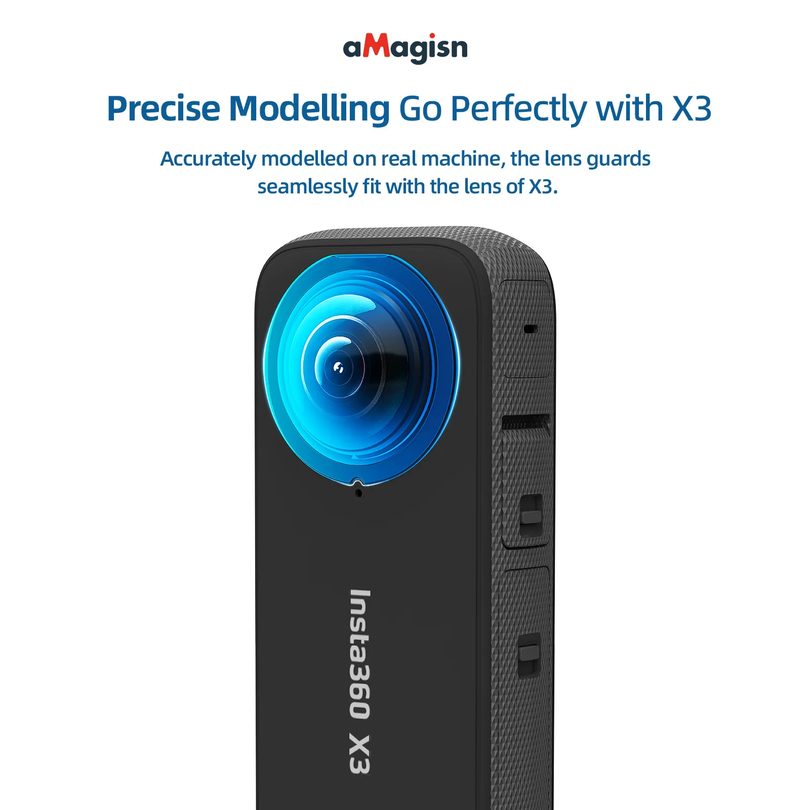 aMagisn For Insta360 X3 Panoramic Lens Protector cover case 360X3 Protection Protective Accessories sticky Lens Guards