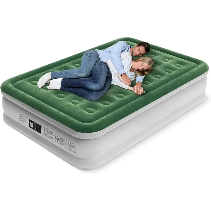 Air Mattress with Built in Pump-Upgraded Blow Up Bed,2 Mins Quick Self Inflatable with Double Air Chamber, All Night No Lost Air