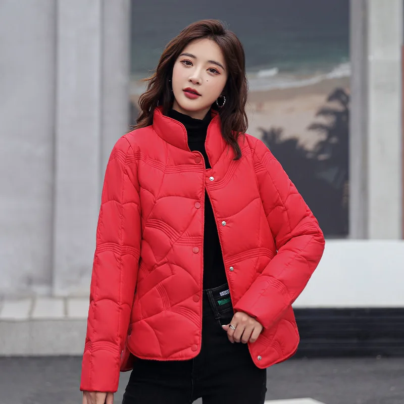 2026 New Female Fashion Stand Collar Lightweight White Duck Down Coat Autumn Winter Fashionable OuterwearWomen Jackets