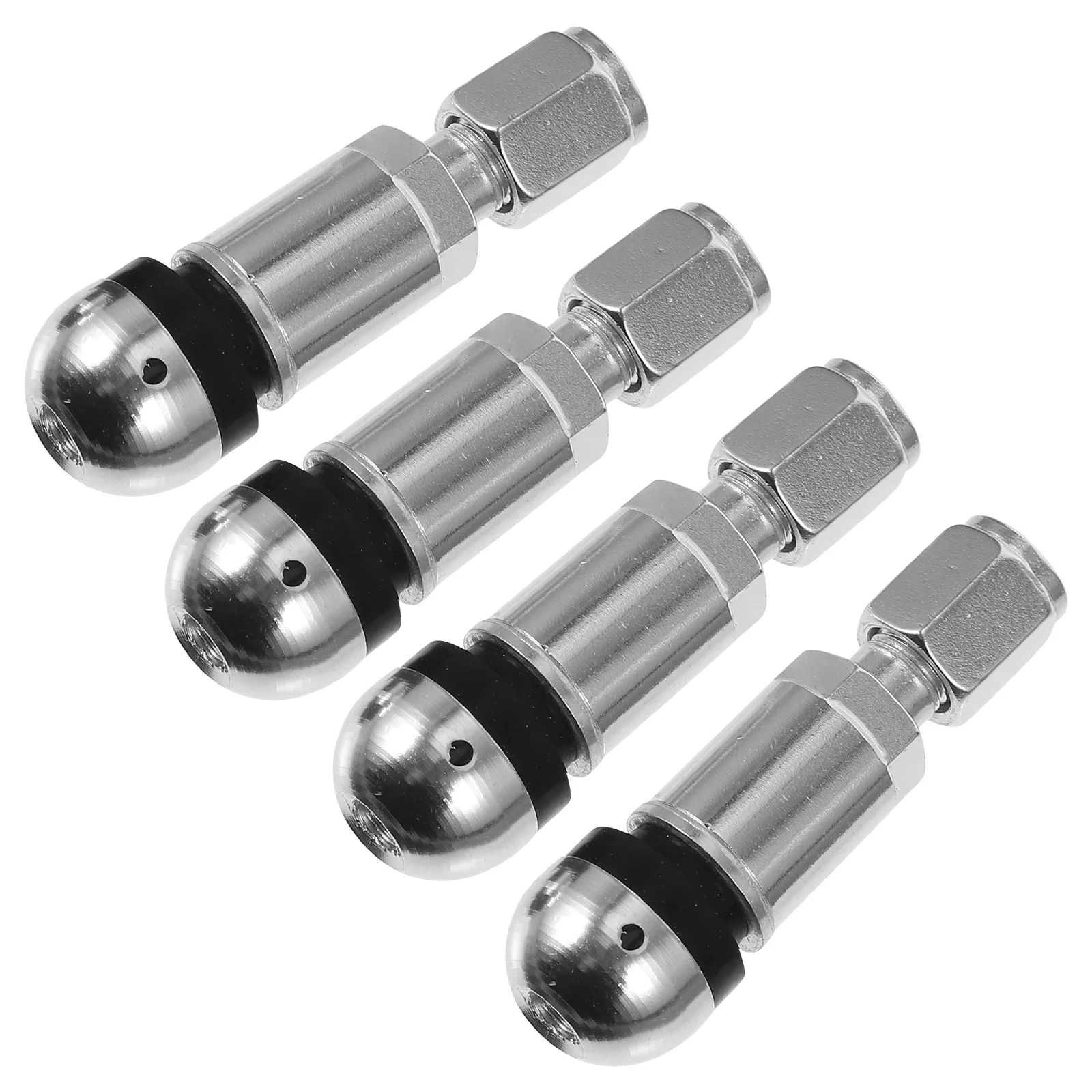 4 Pcs Tire Repair Tools Valve Automobile Stems Caps Silver Aluminum Alloy Tubeless Valves