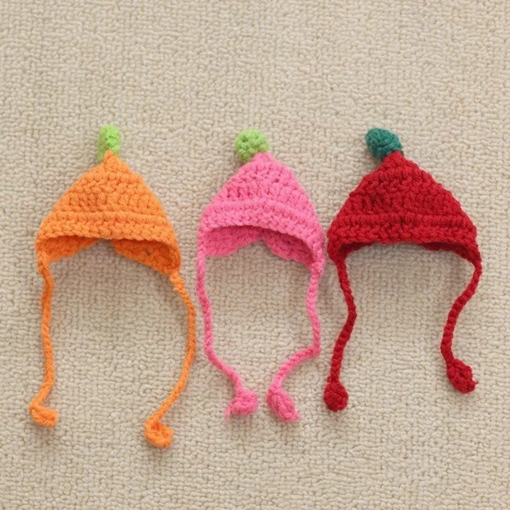 Mini cappelli lavorati a maglia color caramello di alta qualità Cappello per bambola animale di peluche di moda Carino accessori per bambole cappello da indossare casual fai da te
