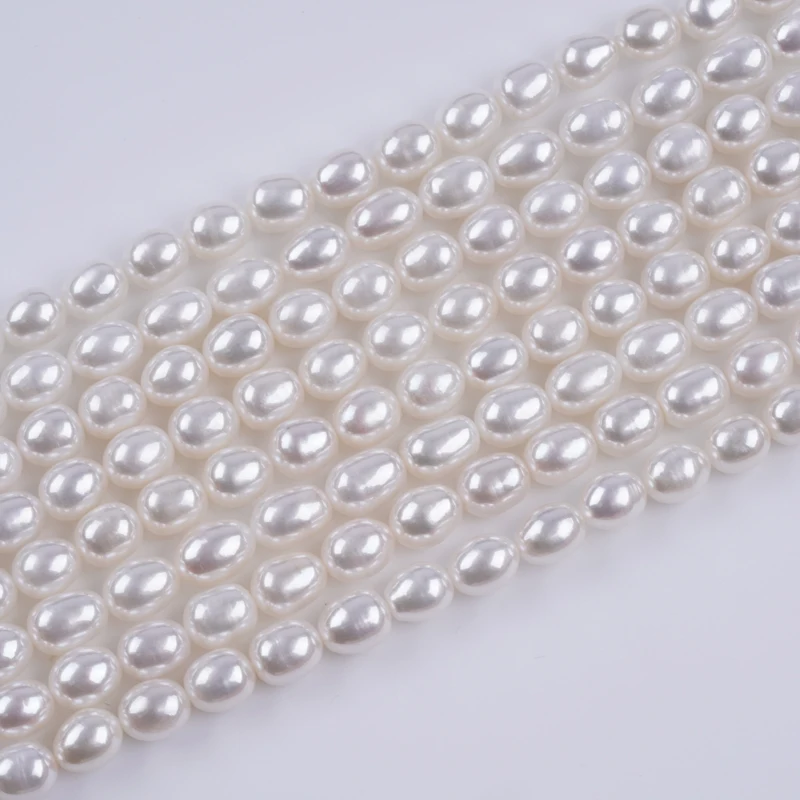 

Plating bright oil 2.5-8mm AAA white color natural white freshwater rice pearl beads strand for jewelry making