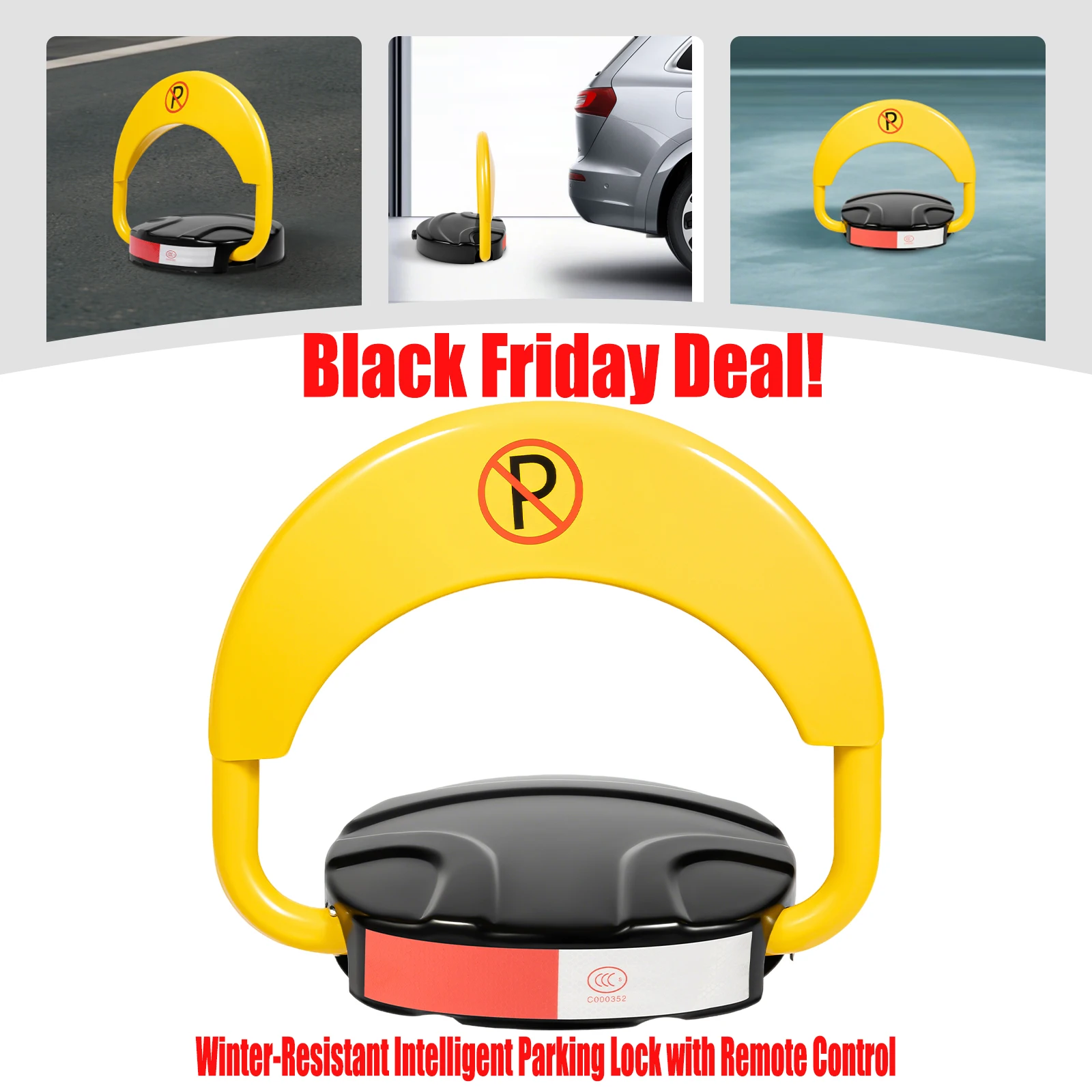 

Winter-Resistant Intelligent Parking Lock with Remote Control, 180° Foldable Barrier, Auto Sensor for Outdoor Use in Snow/Rain