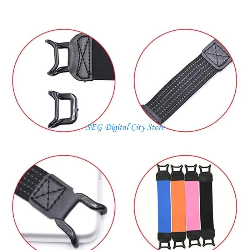 

U75B Security Hand Straps Holder PU Leather Velvets Finger Grip Pad Tablets E-Reader