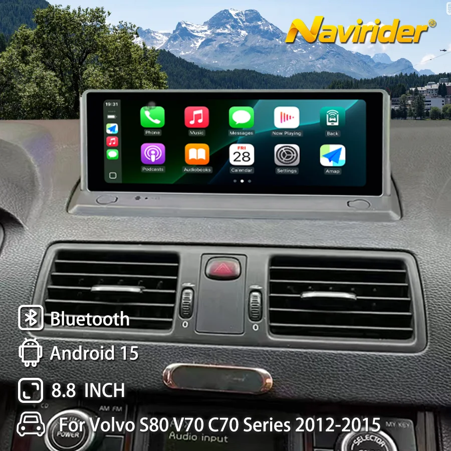 Android 15 Wifi Audio Car Radio 8.8inch QLED For Volvo XC90 2004-2016 Smart Screen Head Unit 4G Carplay Touch Screen Auto Stereo