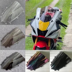 Motorcycle Double Bubble Windshield Sports Windscreen Screen For 2021 2022 2023 Yamaha YZF-R7 YZF R7 YZFR7 R6 Black Iridium