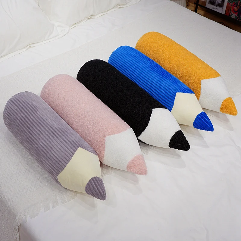 Almohada de felpa de lápiz de colores de 70cm, lápiz de simulación, juguete de peluche, regalo para estudiantes, decoración de habitación, lápiz de cama, cojín suave relleno