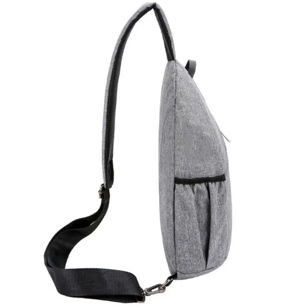 Multilayer Men's Chest Bag Large Capacity Multifunctional Oxford Sling Shoulder Bag Adjustable Strap Solid Color