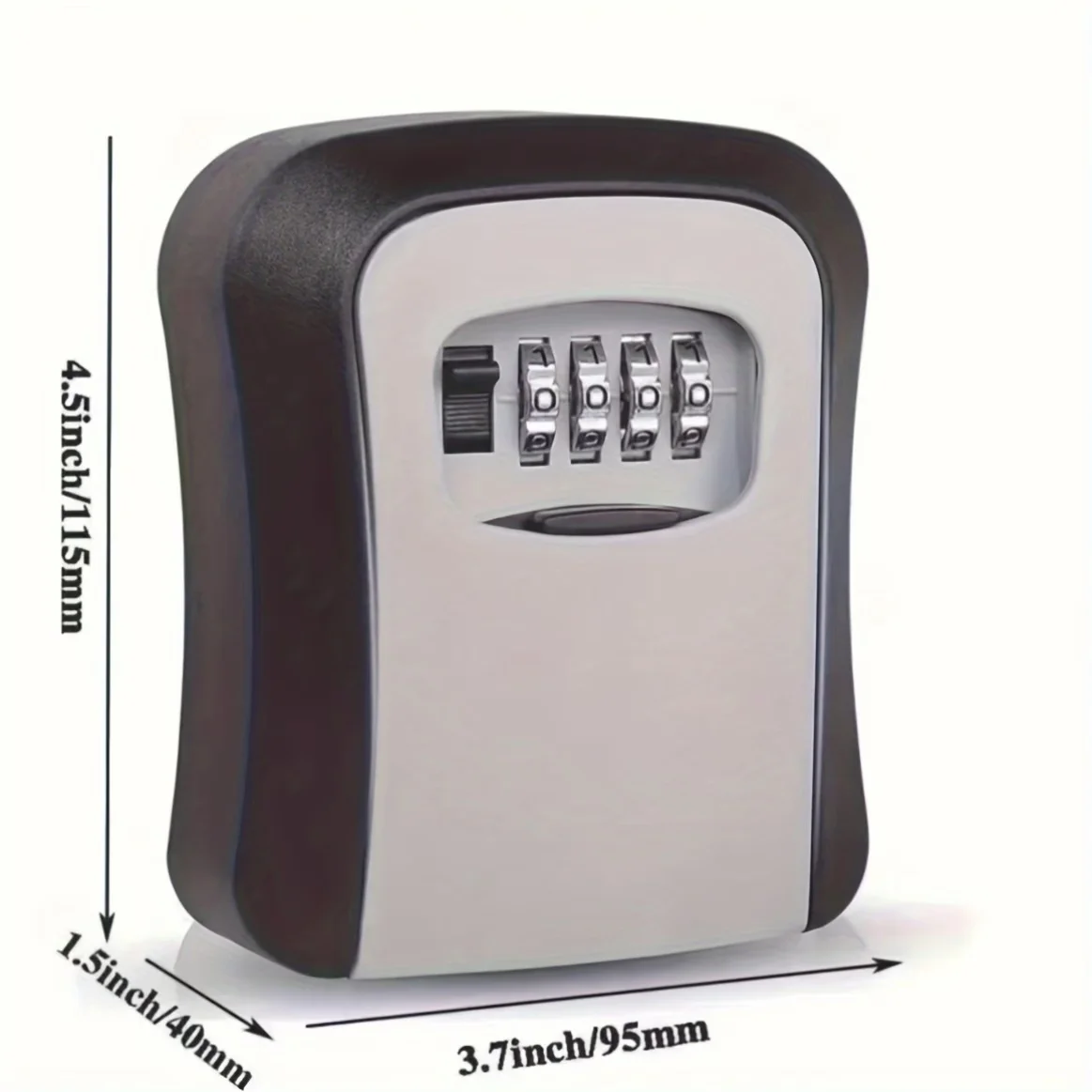 Wall Mounted Key Keeper Combination Lock Waterproof 4-Digit Password 5-Key Storage Box Easy Installation for Home/Office Security