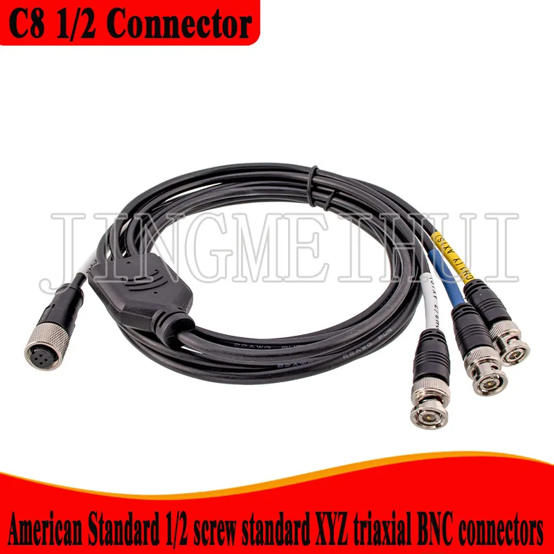 C8 1/2-28 sensor 4Pin plug 3-axis vibration acceleration compatible CTC 1 to 3 BNC connector