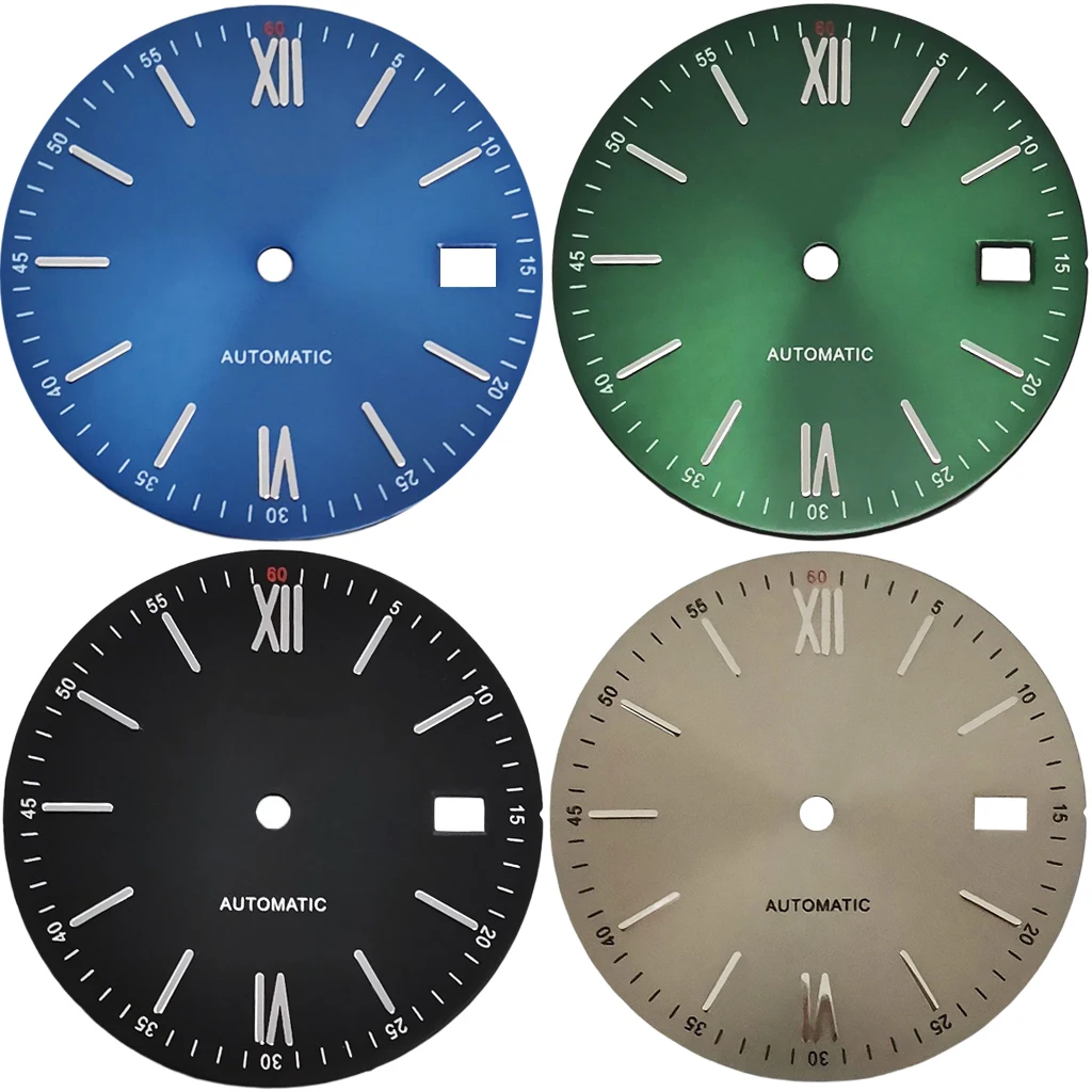 New 31mm Sterile Black/Blue/Green/Silver/Grey Watch Dial Face Fit NH35 Movement Customized logo are available