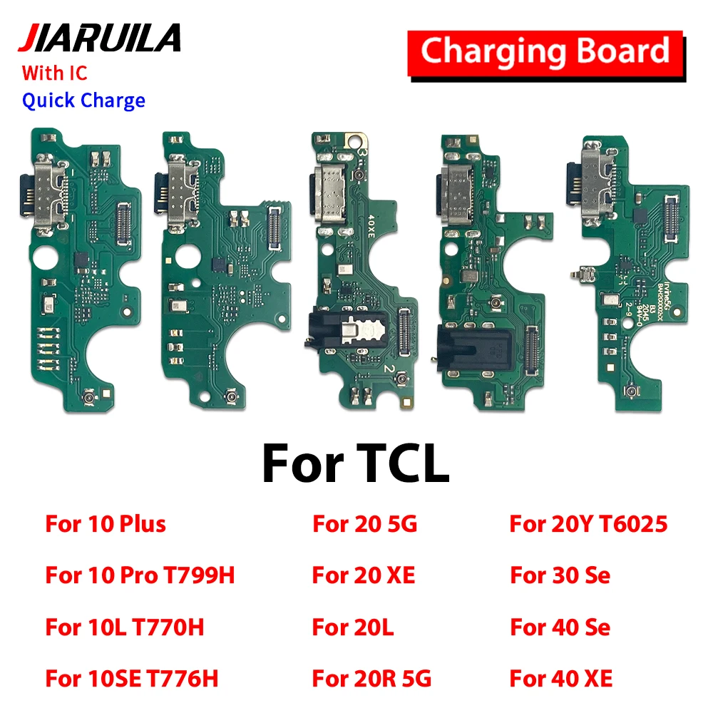 

10Pcs For TCL 10 Plus 10 SE 20 Pro 5G 20R 5G 20Y T6025 USB Charger Port Dock Connector Charging Board Flex Cable With Microphone