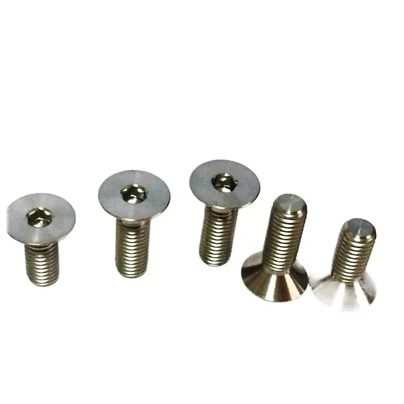 

50pcs/lot M6*L Din7991 Pure Titanium Flat Head Countersunk Socket Screw Titanium Alloy Small Screw GR2 M6*8/10/12/16-35/40/45/50