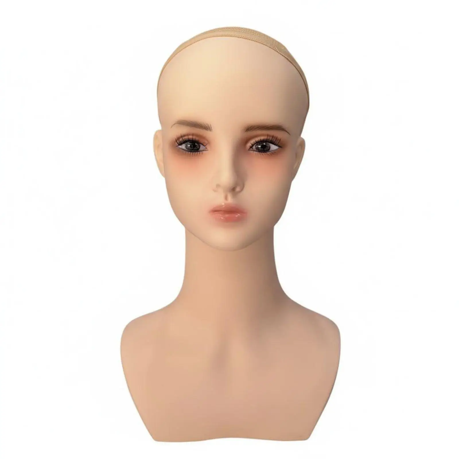 Hairpiece Display Head Realistic Look Female Mannequin Head with Makeup