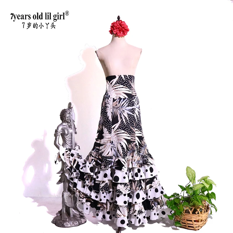 Costume haut-jupe de Flamenco espagnol pour femmes et filles, robe personnalisée, ensemble de vêtements de danse pour spectacle de Festival Gyspy AA06