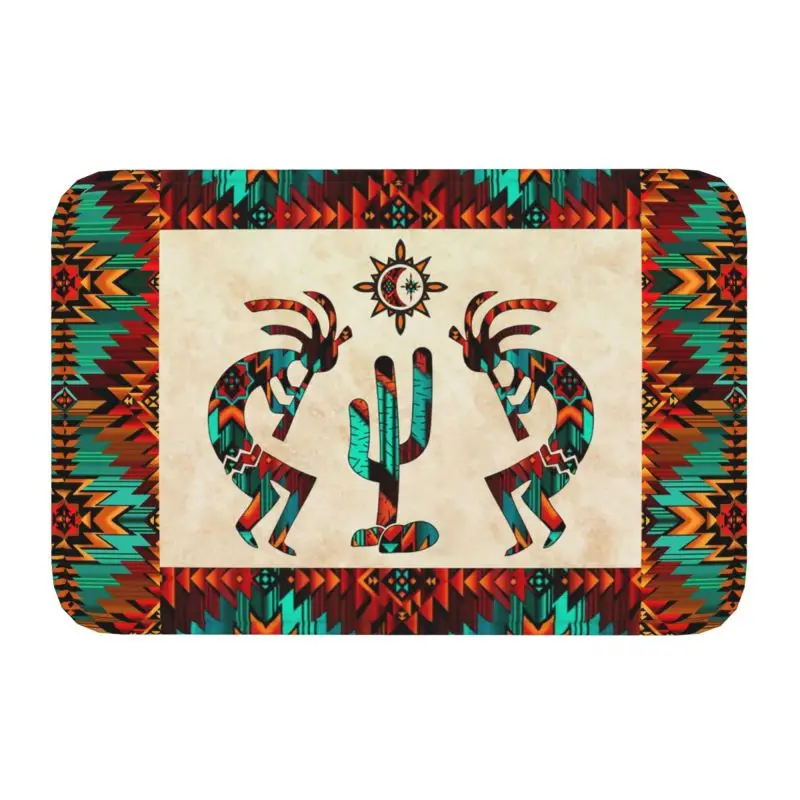 Custom Southwest Tribal Kokopelli Door Floor Kitchen Bath Mats Anti-Slip Doormat Bedroom Balcony Entrance Rug Carpet Footpad