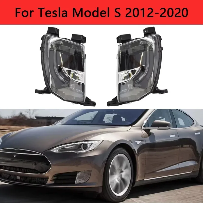 

LED Car Front Bumper Fog Light Fog Lamp Assembly Foglight DRL For Tesla Model S 2012-2020 EU Version 6005915-00-E 6005916-00-E
