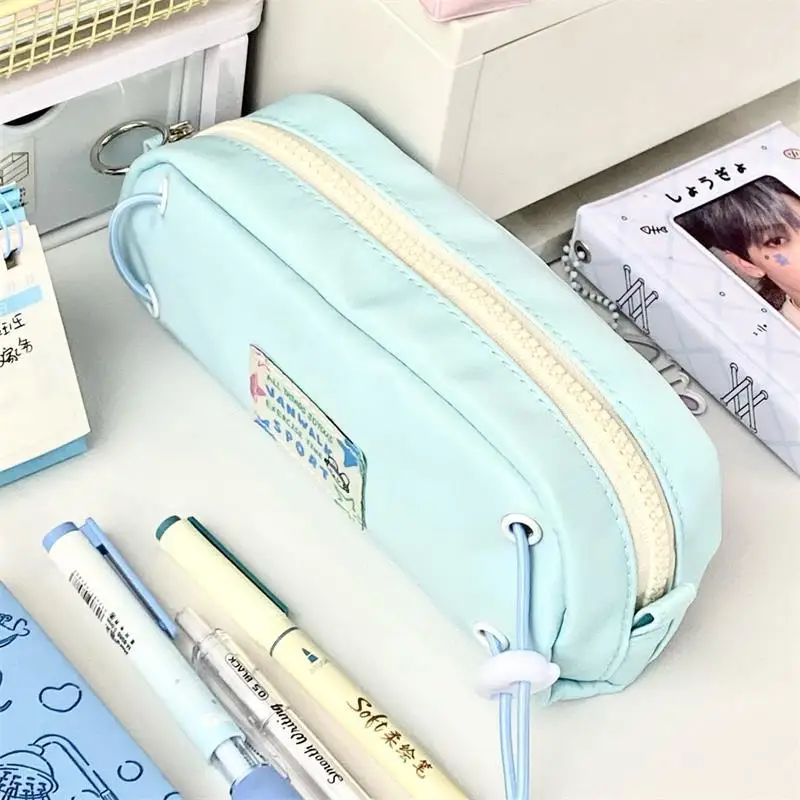 Astuccio per matite per organizer per trucco Astuccio per matite con coulisse Astuccio per penne per studenti portatile con cerniera Borsa per riporre articoli di cancelleria Regalo per la scuola