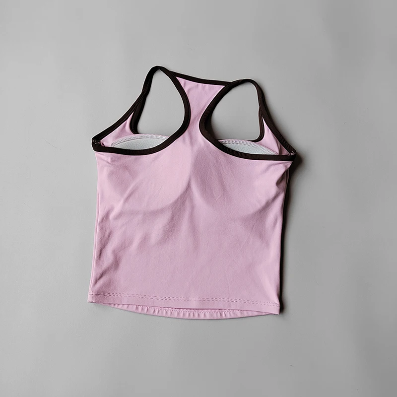 Sportliche I-förmige Weste für Damen, einteiliger Cup, schnelltrocknende Laufbekleidung, Yoga-Kleidung, atmungsaktive schnelltrocknende Unterwäsche, BHs – Detail 6