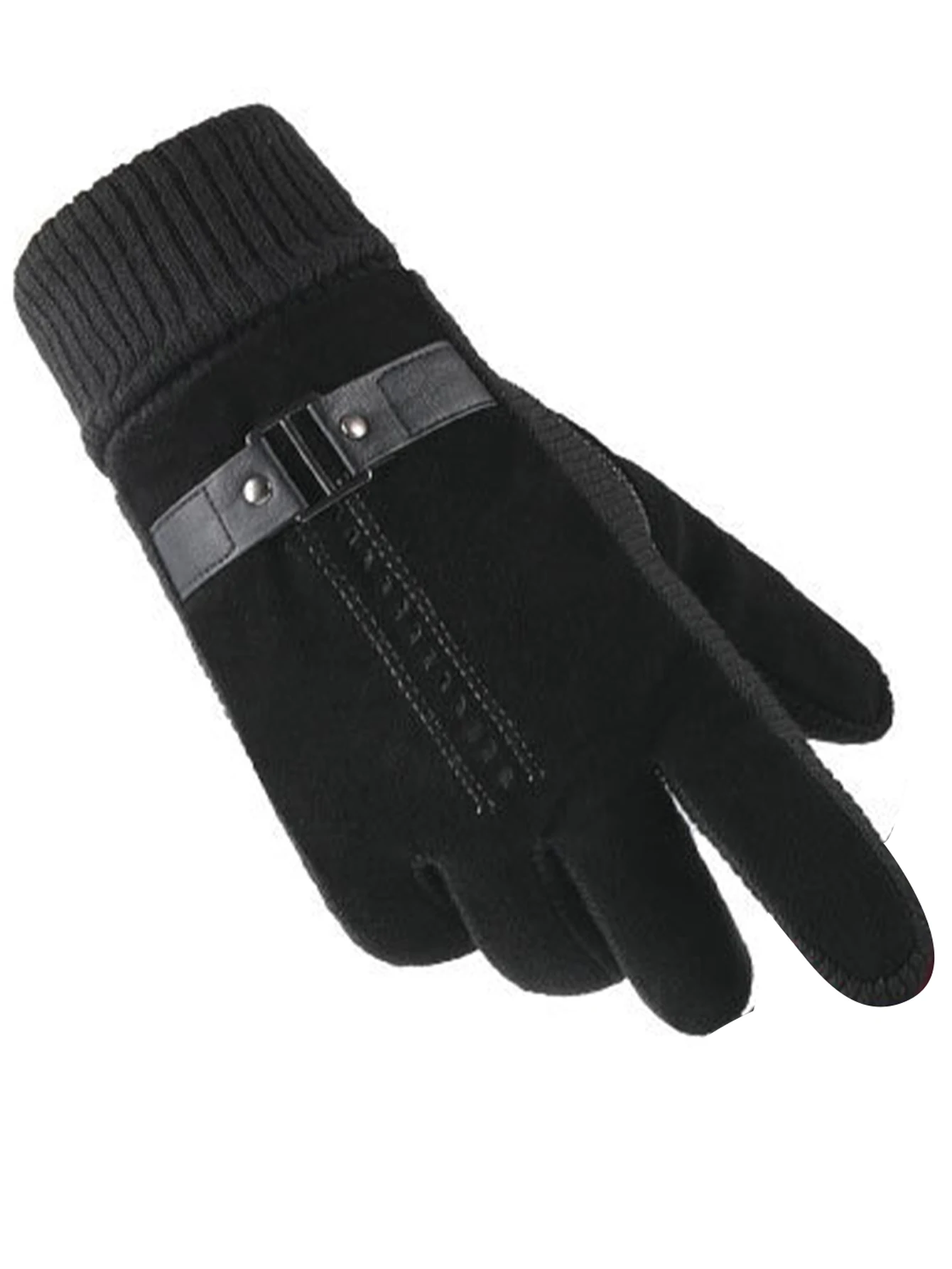 Winter Thermal Fleece-Lined Thickened Windproof Men's Touchscreen Motorcycle Riding Gloves