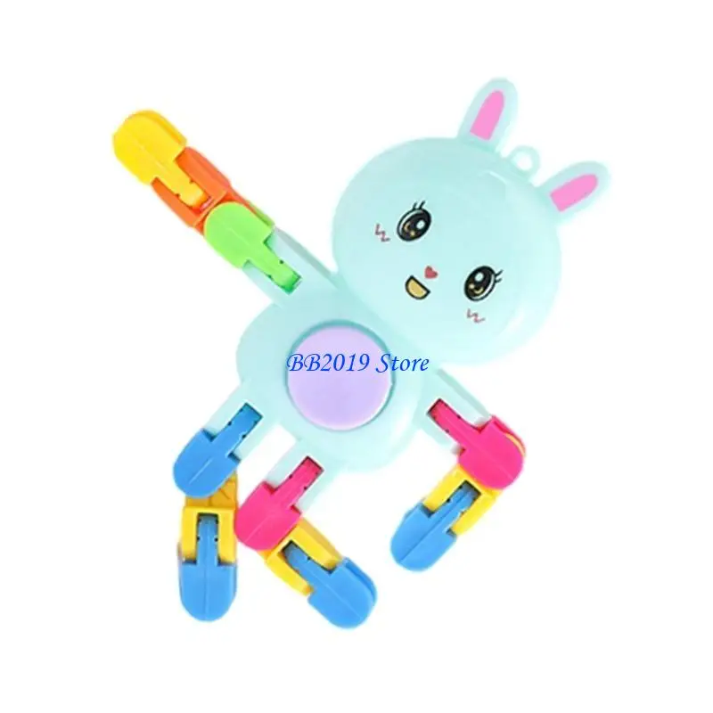 Q0KB Transformable Mechanical Rabbit Spinners Stress Relief Toy For Adult Students Concentration Enhancing Fingertip Toy