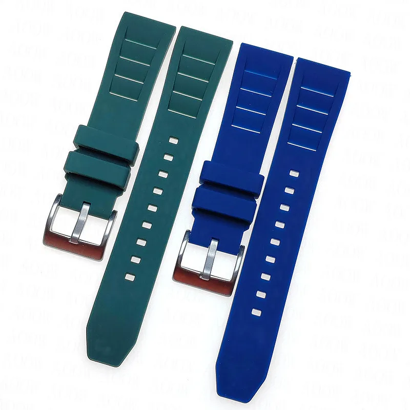 20mm 22mm Quick Release Rubber Strap Stainless Steel Buckle Sport Waterproof High Tension Silicone Men Women Replace Watch Band