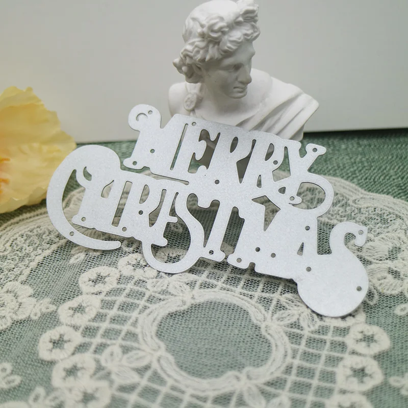 DIY Greeting Card Merry Christmas Cut Dies Papercutting Scrapbook Embossing Manual Punch Stencil Handicraft Cutting Dies