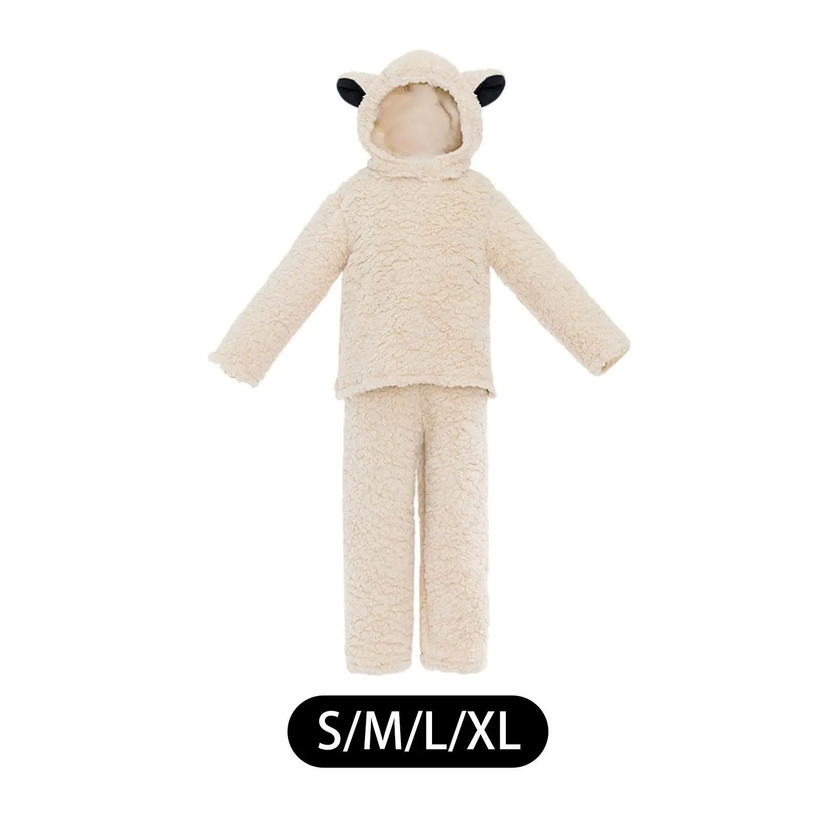 Kids Lamb Costume Creative Fleece Long Sleeve Shirt Cosplay Outfit Set for Carnival Festival Role Playing Stage Show Photo Props