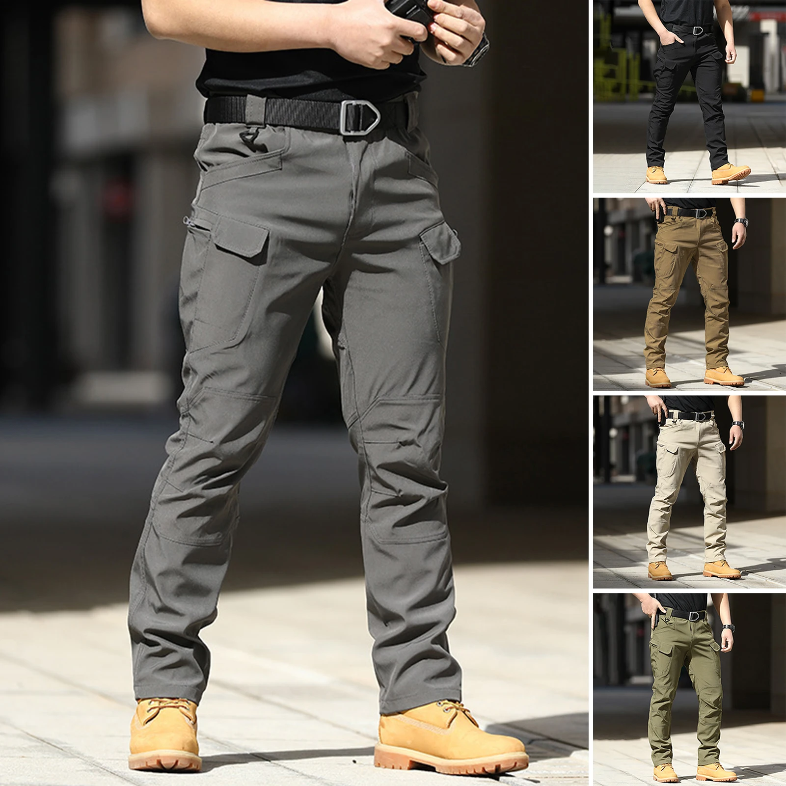 Pantalon cargo camouflage multi-poches pour homme, séchage rapide, extérieur, sport, fjCamSolomon, noir, voyage, randonnée, nd