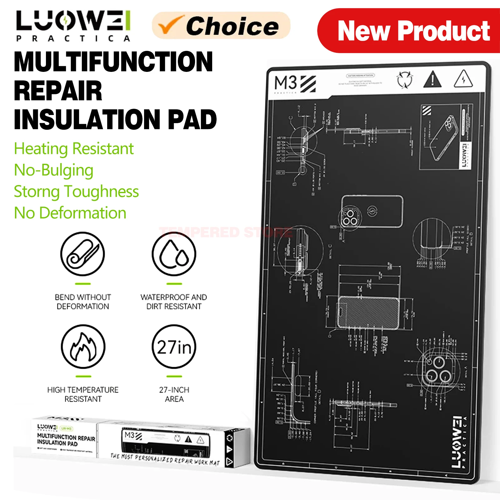 Luowei Lw-M3 Multifunction Repair Insulation Pad for Mobile Phone Camera Watch Motherboard Chip Welding Repair Pads Hand Tools