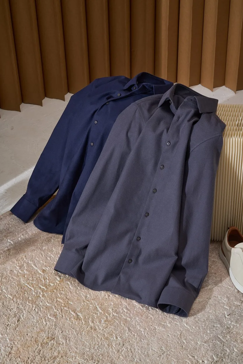 

BLIYOSS Мужская повседневная ткань с длинными рукавами в студенческом стиле, высококачественная полосатая ткань с короткими рукавами Old Money Simplicity, расширенная ткань, размер 39-43