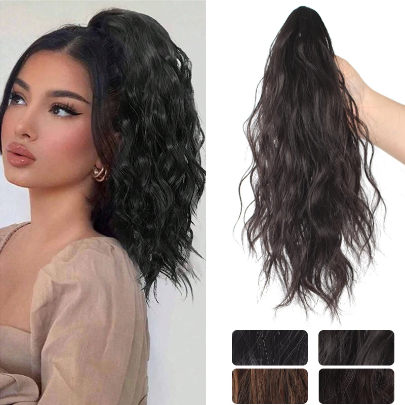 

LUPU Короткий зажим для наращивания хвоста в 12-дюймовом пушистым синтетическим вьющимся волнистым хвостом для женщин