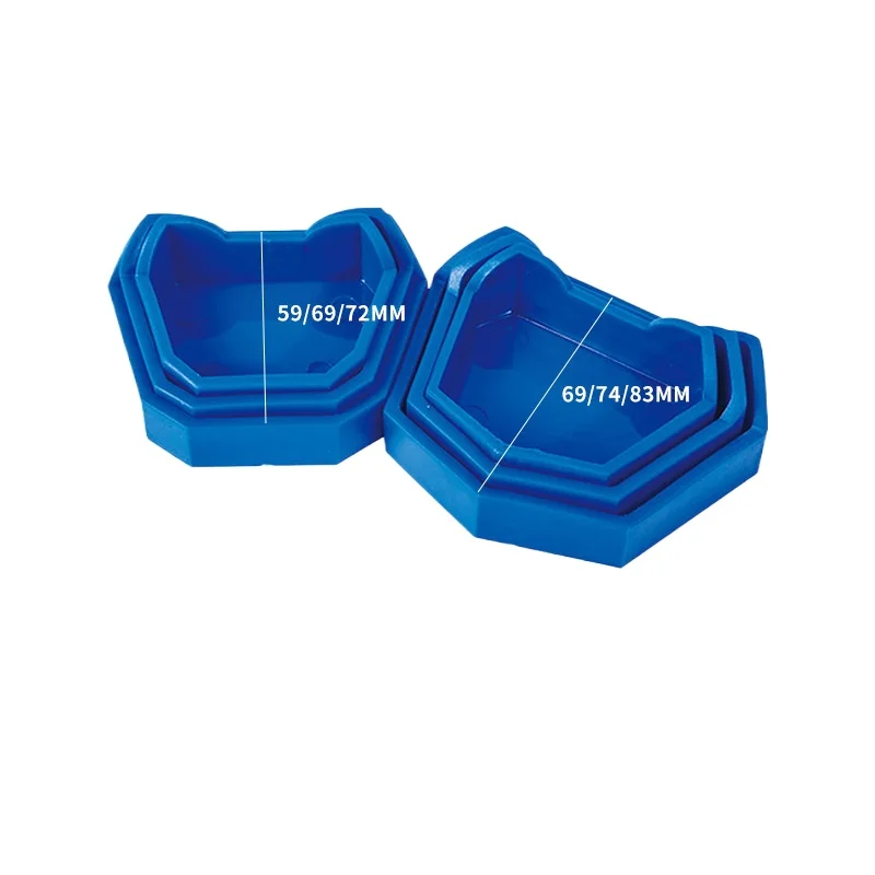 6Pcs/set Lab Model Base Silicon Plaster Model Base Tray Without Feet 3 Sizes Impression Trays Former. Lab Tools
