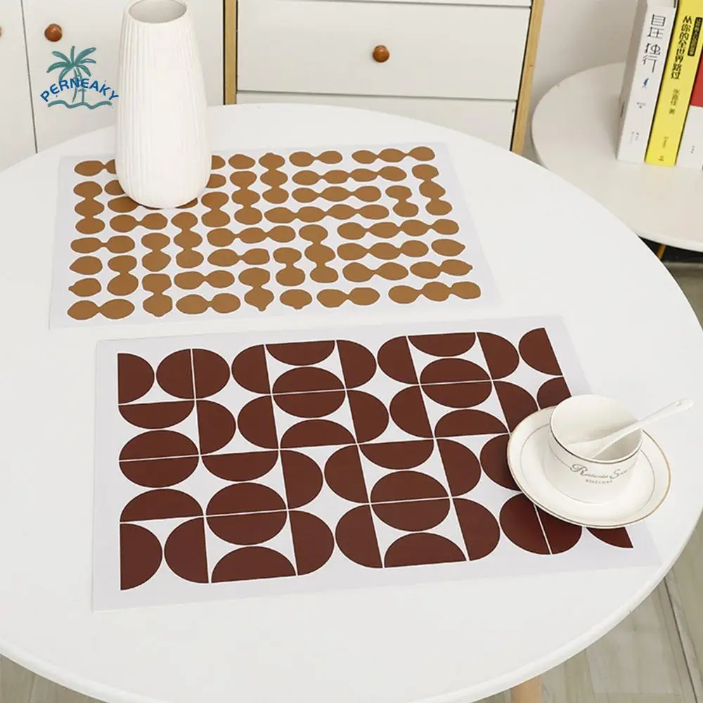 Rekwizyty fotograficzne Antypoślizgowa podkładka w kratę PU Kwadratowa mata stołowa Izolacja cieplna Wodoodporna podkładka pod miskę Kuchnia