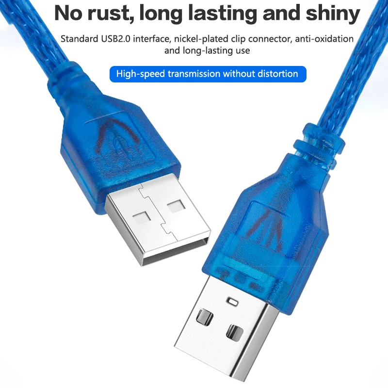 USB A Male To USB Male Dual USB2.0 Superspeed Extension Cable For Radiator Hard Disk Webcom Camera USB Date Transmission Cord