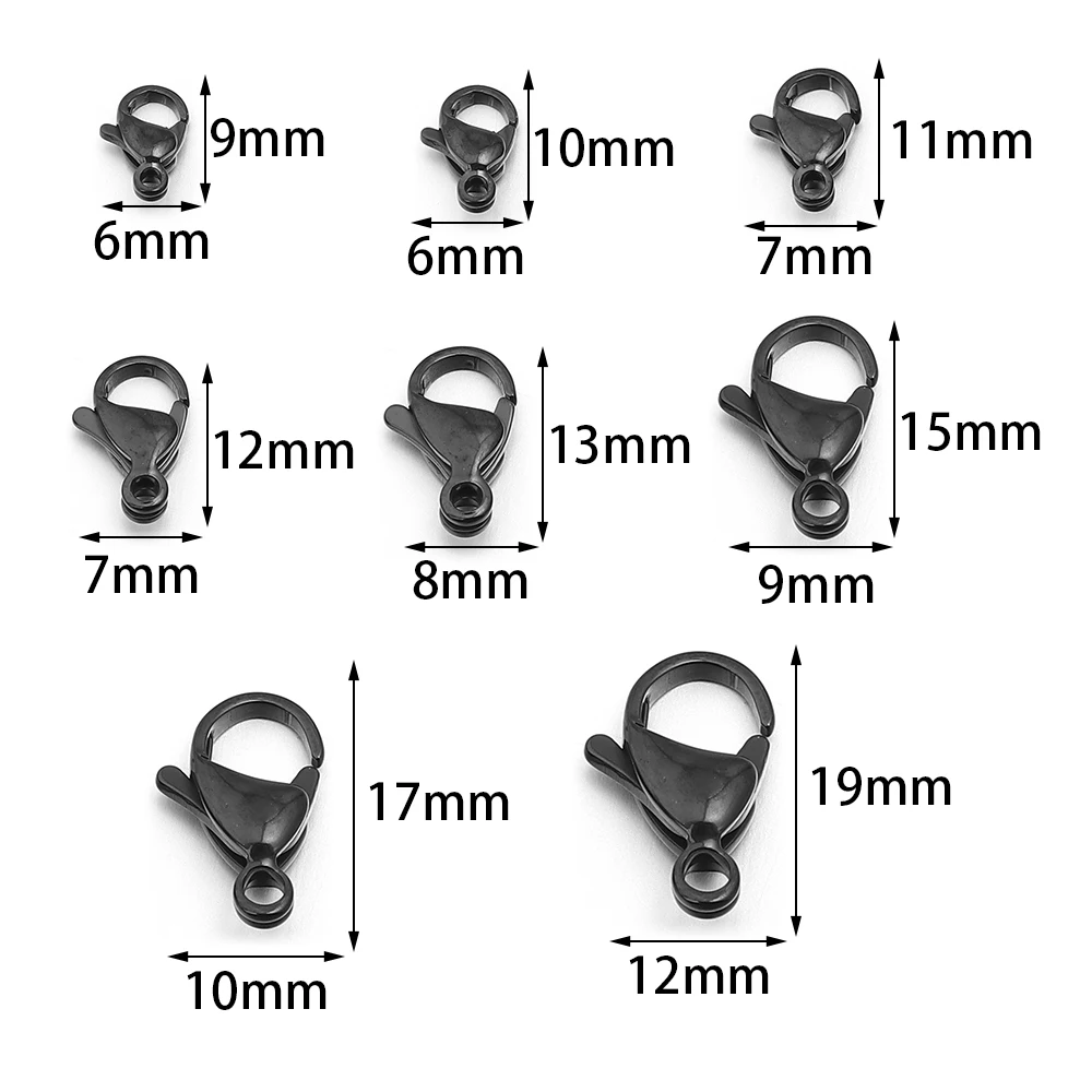 25pcs/Lot Stainless Steel Lobster Clasps End Connectors Clasps  for Jewelry Making Lobster Claw Clasps DIY Bracelet Necklace