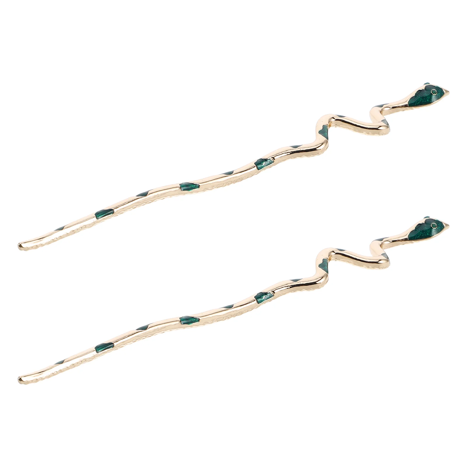 

2pcs Sophisticated Snake Hair Sticks Alloy Hairpins For Women Stylish Snake Shape Hair Chopsticks Accessory For Bun Hairstyles