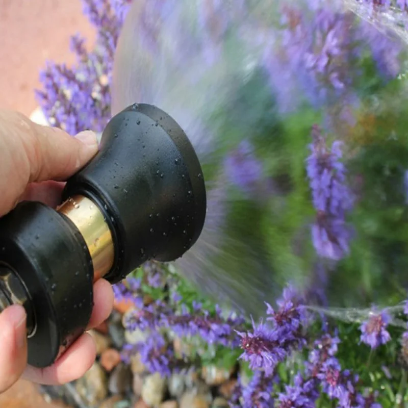 NEW-Heavy Duty Brass Fireman Style Hose Nozzle - For All Standard Garden Hoses - Best High Pressure Sprayer To Clean Your Car Or