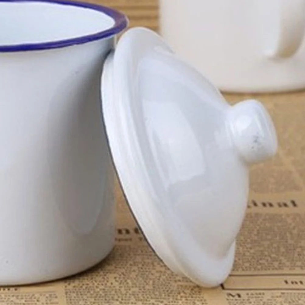 4Pcs Cup Cover Enamel Teacup Lid Tea Ware Lid Replacement Cover Teacup Supply mug lid enamel tea cup lid