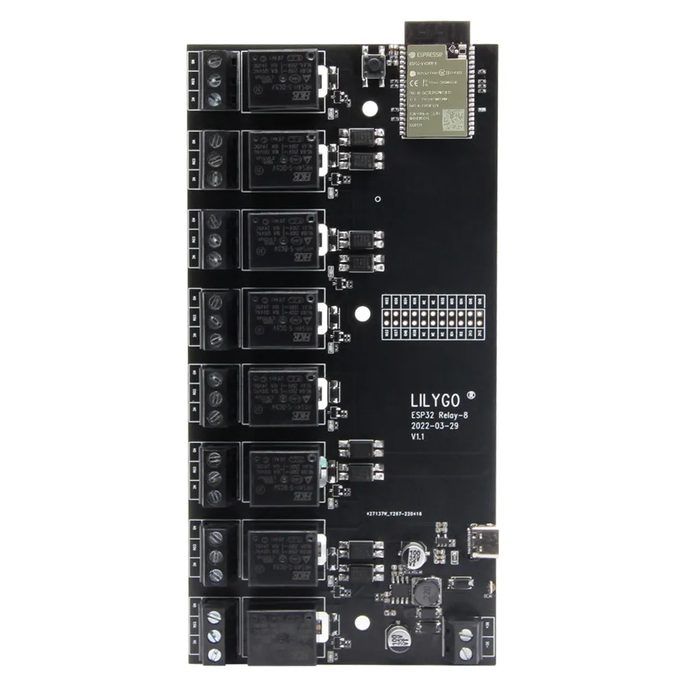 LILYGO T-Relay ESP32 8-Channel 5V DC Relay Module - IoT Smart Relay for Home/Industrial Automation