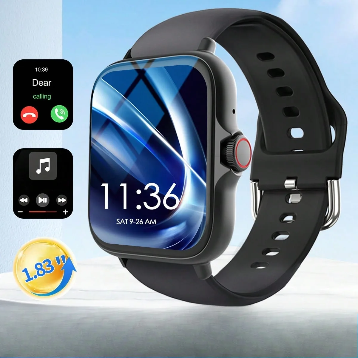 

Умные часы для мужчин и женщин, водонепроницаемые часы с фитнес-трекером и беспроводными вызовами/беспроводной музыкой, уведомлением о сообщениях, спортивные режимы