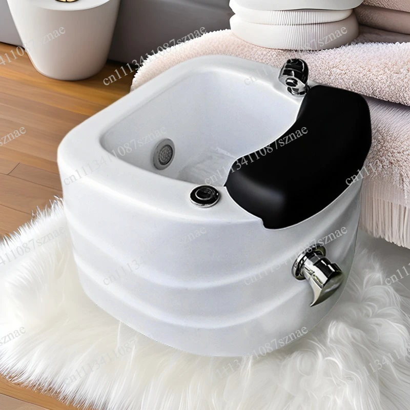 Premium Acrylic Commercial Foot Basin with Ceramic Bath, Colorful Lights Surfing Spa for Foot Therapy Shop and Hotel Spa