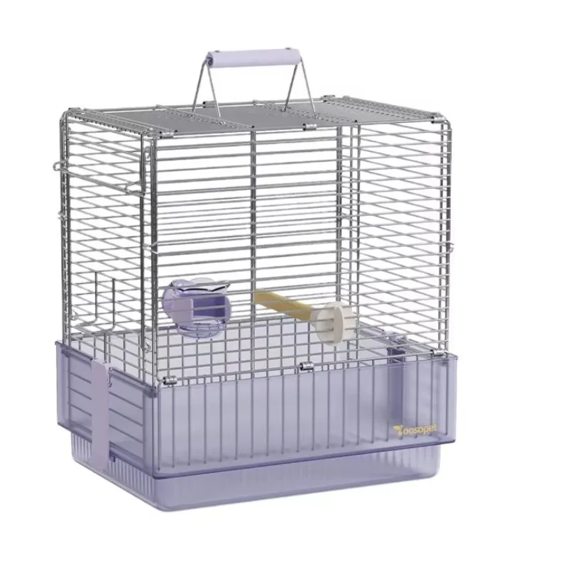 

304 Stainless Steel Medium Size Folding Outdoor Bird Cage Tiger Skin Cockatiel Peony Portable Handheld Anti-Splash