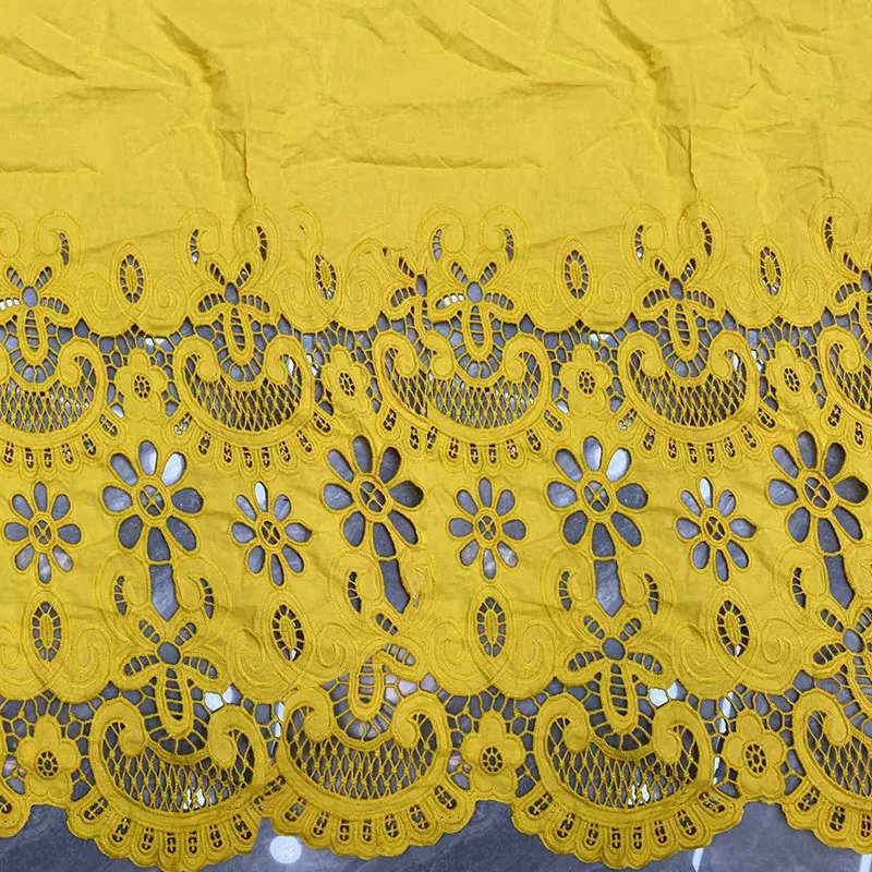 High-end 100% cotton embroidered hollow lace fabric with full lace pattern for dress hems women's dresses shirt fabric view 3