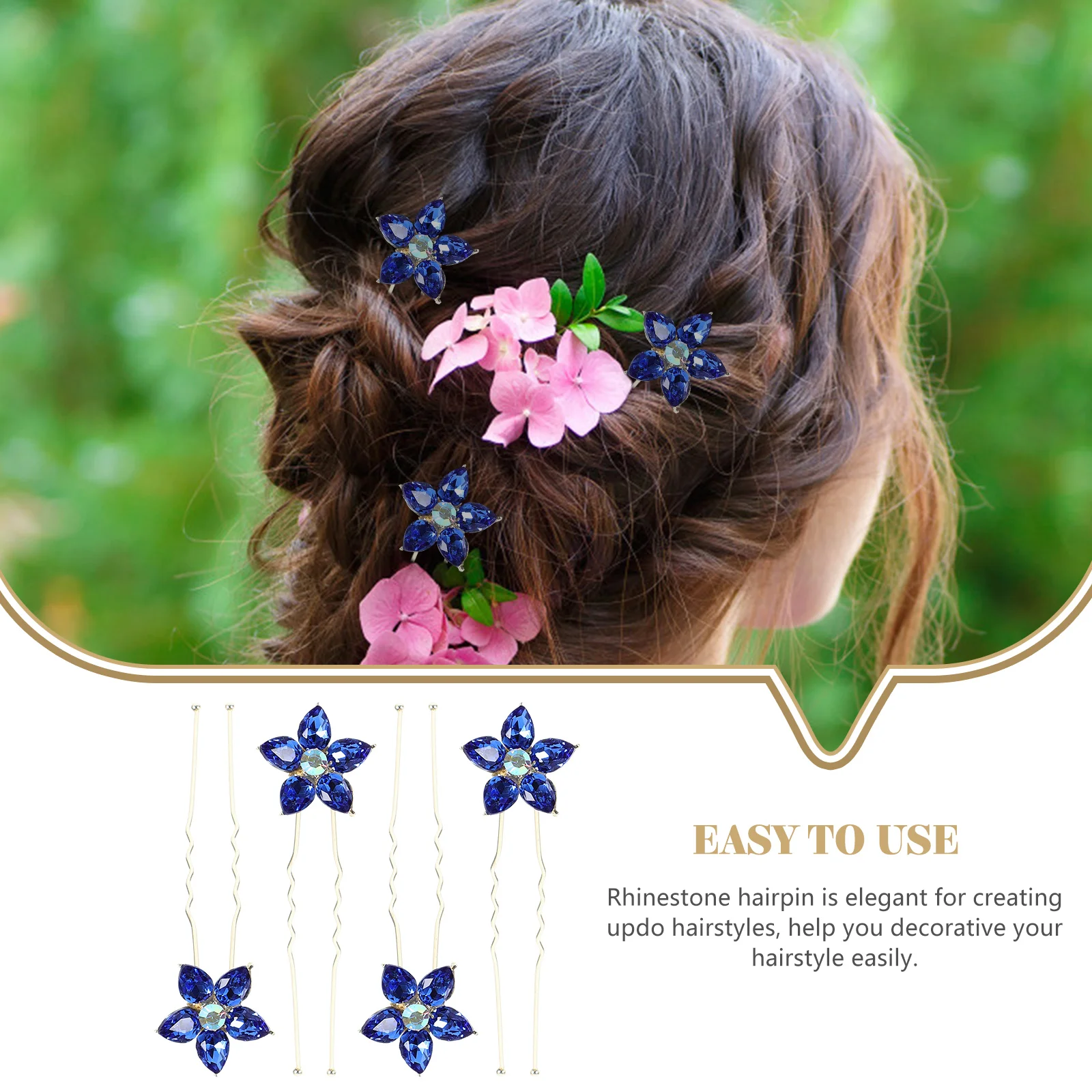 

4Pcs Rhinestone Hairpins Wedding Hair Accessories Elegant Bride Hair Clips Bridal Hairpieces for Special Occasions