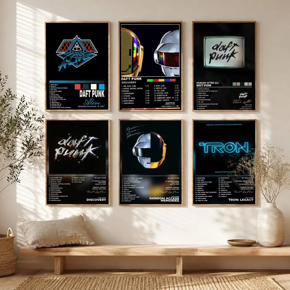 Electronic Duo D-Daft Punk Poster All-match HD Waterproof Self-Adhesive Wall Art Sticker For Home Bedroom