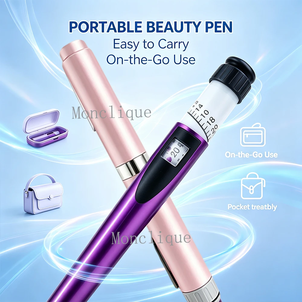 V2 Wrinkle Smoothing Beauty Pen Reusable Durable Metal Pen Ink Cartridge-free Injection Pen Precise quantitative injection tool
