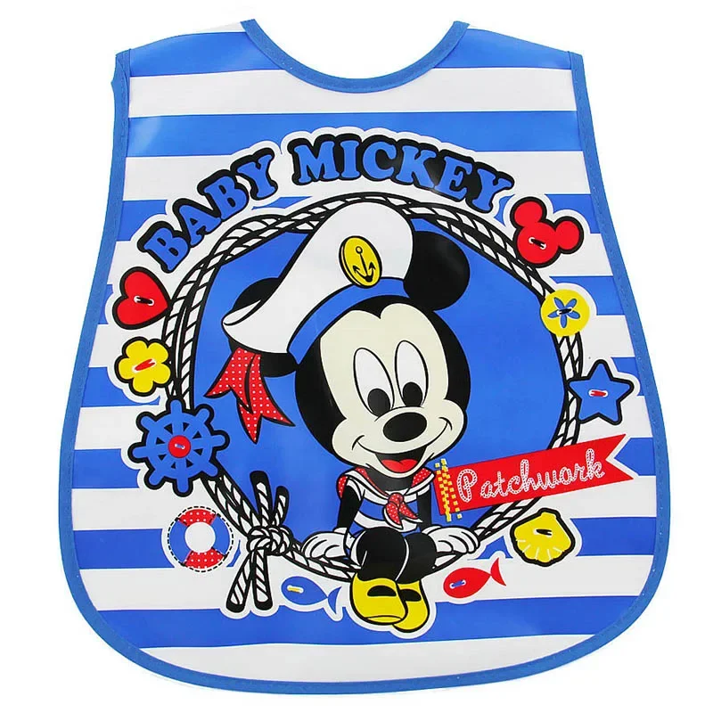 1pcs Baby Bibs Waterproof Feeding Baby Saliva Towel Newborn Cartoon Mickey Aprons Baby Bibs Adjustable Disney